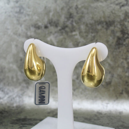 Orecchini donna grandi a goccia in argento dorato altezza 30 mm