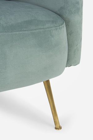 Poltrona "Tenbury" in velluto Tiffany tipo Chester h 80 cm arredamento per salotto moderno