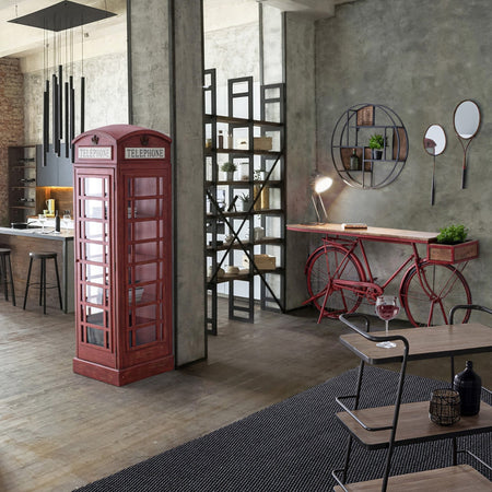 Libreria cabina telefonica Inglese, Mobile londinese con vetri laterali