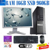 PC COMPLETO RIGENERATO I7 DELL 7010 16GB SSD 960GB MONITOR 22 WIN 11 + OFFICE