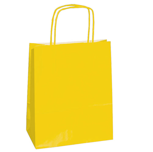 25 Shoppers Carta Kraft 14X9X20Cm Twisted Giallo