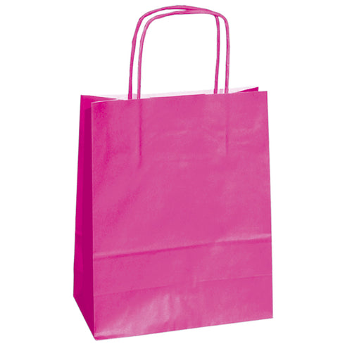 25 Shoppers Carta Kraft 14X9X20Cm Twisted Magenta