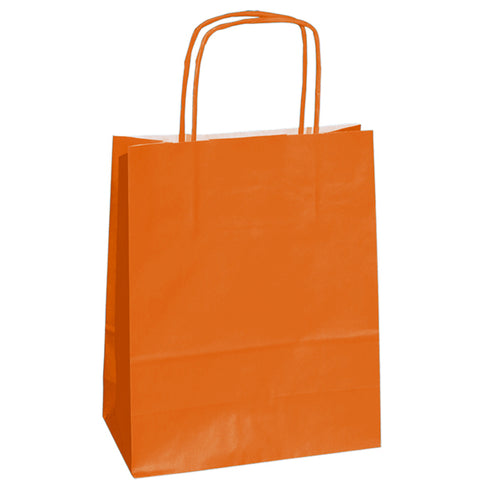 25 Shoppers Carta Kraft 14X9X20Cm Twisted Arancio