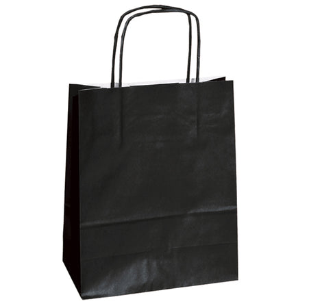 25 Shoppers Carta Kraft 14X9X20Cm Twisted Nero