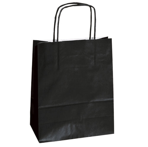 25 Shoppers Carta Kraft 14X9X20Cm Twisted Nero