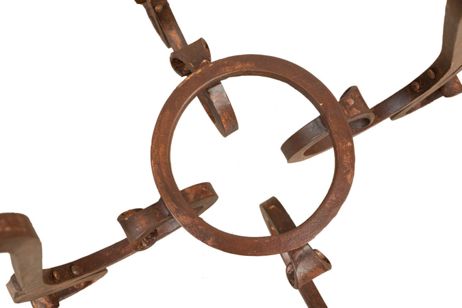 Biscottini Biscottini Base Tavolo Ferro Battuto Artigianale D62xH59 Robusta Piani Pesanti