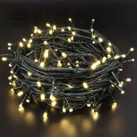 Catena Luminosa 300 LED Mini Lucciole Bianco Caldo 8Funzioni Interno Esterno