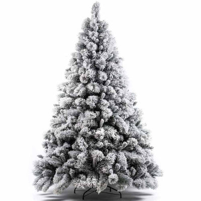 Albero di Natale Innevato 180 cm Folto Realistico 955 Punte PVC Base Metallo