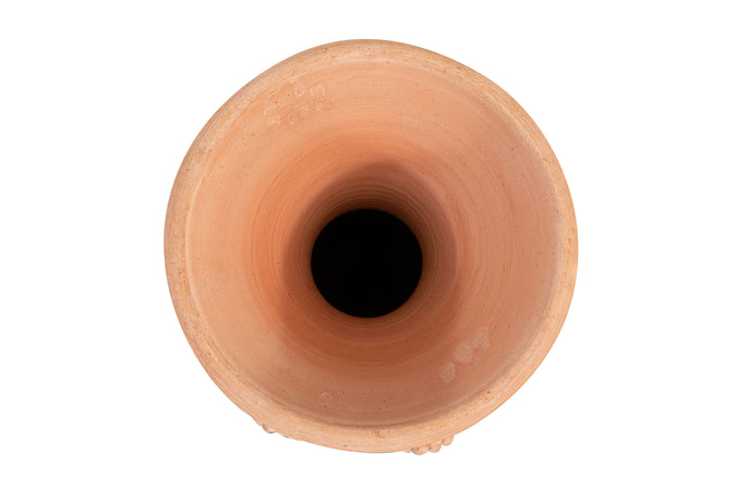 Biscottini Vaso Conca giara in terracotta toscana 100% Made in Italy interamente Lavorata a Mano L38xPR38xH80 cm
