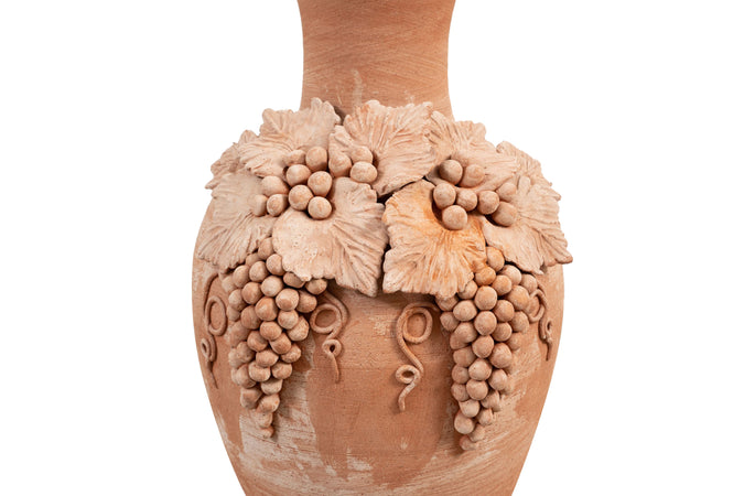 Biscottini Vaso Conca giara in terracotta toscana 100% Made in Italy interamente Lavorata a Mano L38xPR38xH80 cm