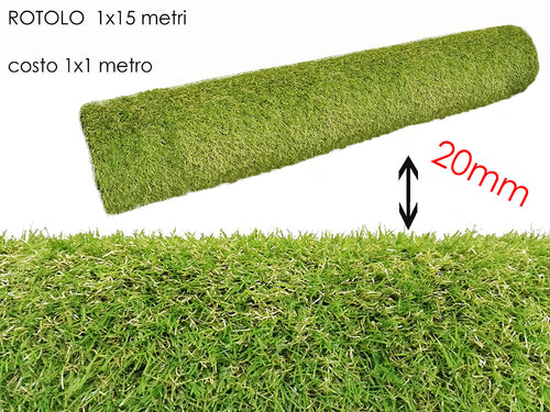 Prato sintetico 1Mt x 1Mt su rotolo