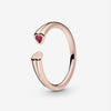 Pandora Anello aperto con cuori scintillanti rosè