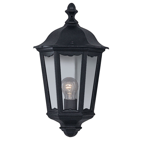 Applique Rustico-Country Alex Alluminio Nero Vetro 1 Luce E27