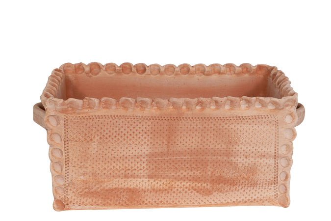 Biscottini Biscottini Cassetta Cesta Terracotta Toscana Galestro Antigeliva Lavorata a