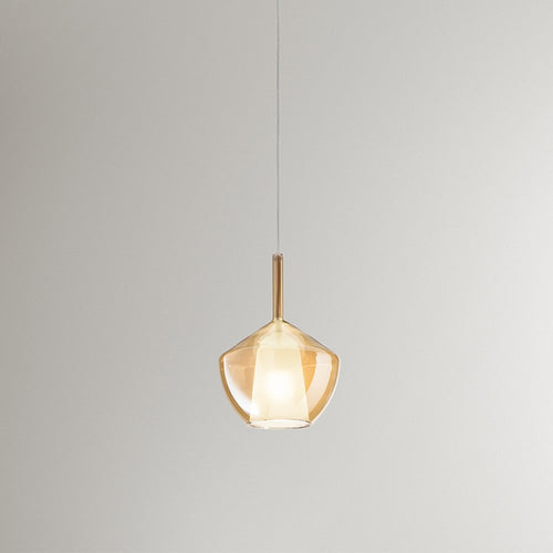 Vetro Borosilicato Contemporaneo Rain Ambra Trasparente D20 Senza Rosone
