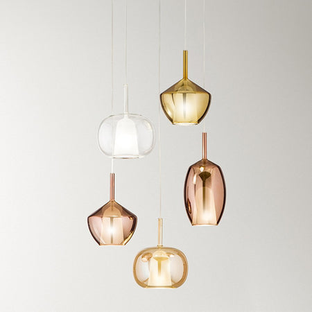 Vetro Borosilicato Contemporaneo Rain Rame Specchiato D20 Senza Rosone