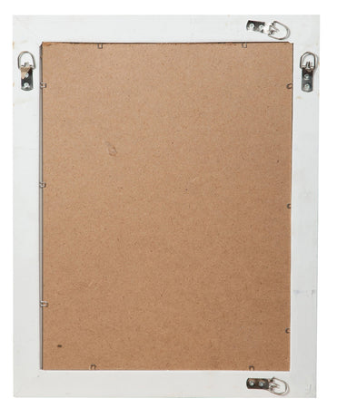 Biscottini Specchiera da appendere verticale/orizzontale L36,5xPR4xH47 cm finitura bianco anticato con rifiniture in nero