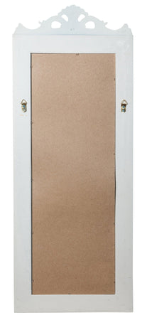 Biscottini Specchiera Biscottini da Parete Rettangolare 35x4x90 Arredo Casa Legno Bianco