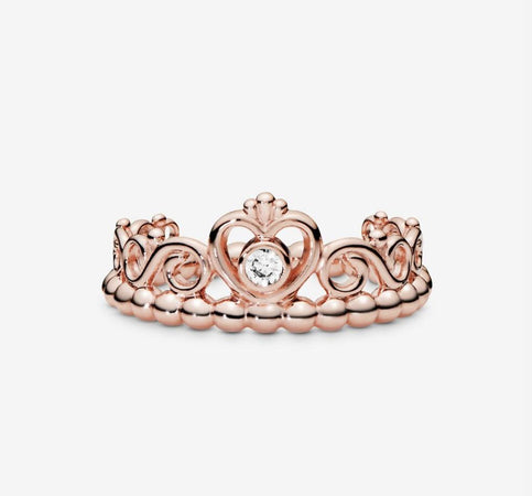 Pandora Anello corona tiara principessa rosè
