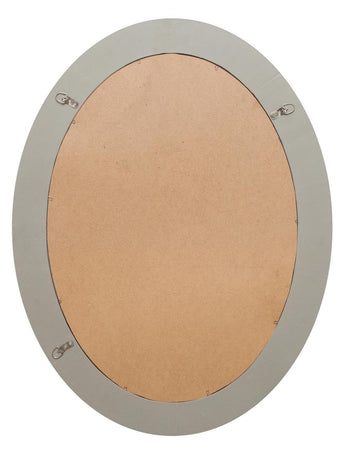 Biscottini Specchiera Biscottini ovale da parete legno 64x4x84 grigio anticato moderna