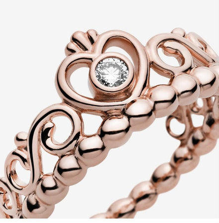 Pandora Anello corona tiara principessa rosè
