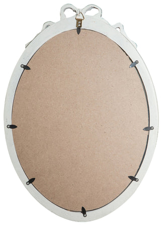 Biscottini Specchio Parete Ovale Biscottini Shabby 36x3x50 Resina Finitura Bianco Anticato