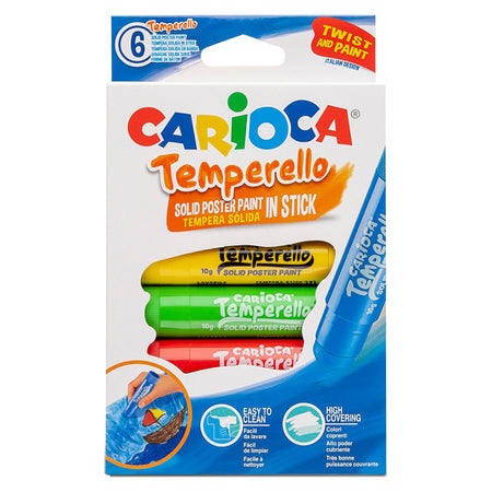 Astuccio 6 Tempere Temperello Colori Assortiti Carioca