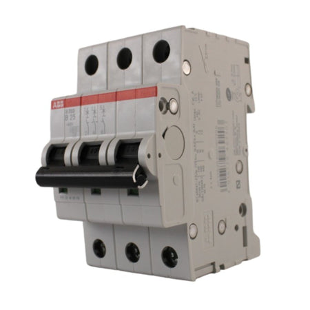 Interruttore magnetotermico 3 poli 3 moduli 6kA curva B 25A ABB