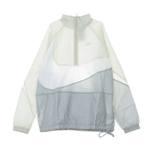 Nike Giacca a Vento Infilabile Uomo Vw Swoosh Wvn Hlfzip Jkt Wolf Grey/white/light Bone/white da uomo