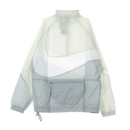 Nike Giacca a Vento Infilabile Uomo Vw Swoosh Wvn Hlfzip Jkt Wolf Grey/white/light Bone/white da uomo