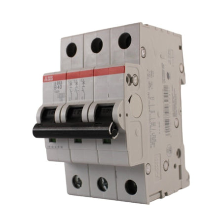 Interruttore magnetotermico 3 poli 3 moduli 6kA curva B 40A ABB