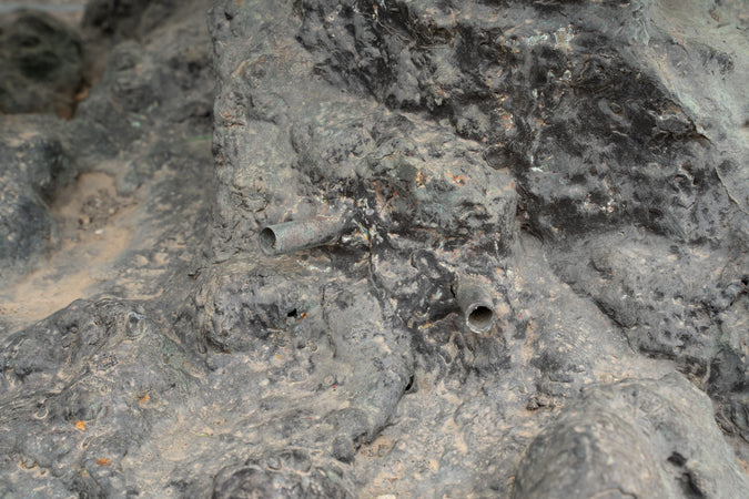 Biscottini Fontana decorativa Biscottini Delfini Bronzo Fusione Cera Persa 190x150x250