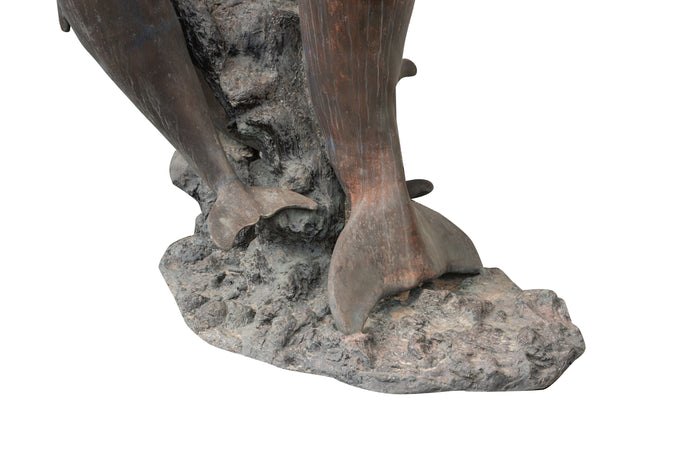 Biscottini Fontana decorativa Biscottini Delfini Bronzo Fusione Cera Persa 190x150x250