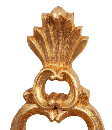 Biscottini Lampada Applique Shabby in legno e ferro finitura foglia oro anticato Made In Italy