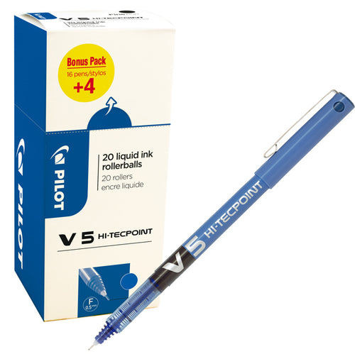 Value Pack 16+4 Roller Hi-Tecpoint V5 0,5Mm Blu Pilot