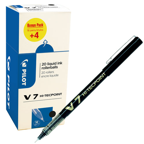 Value Pack 16+4 Roller Hi-Tecpoint V7 0,7Mm Nero Pilot