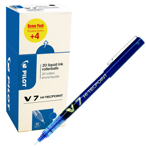 Value Pack 16+4 Roller Hi-Tecpoint V7 0,7Mm Blu Pilot