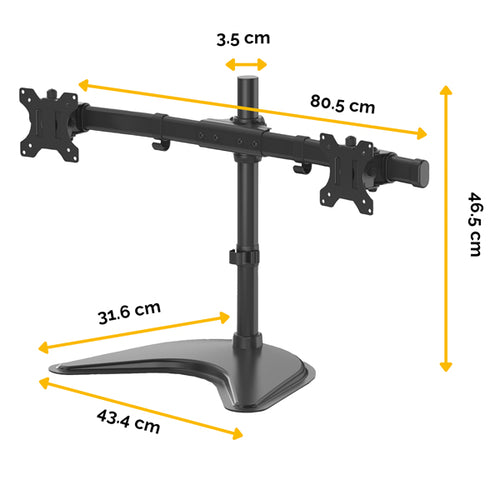 Braccio Portamonitor Doppio Oriz Ad Appoggio Libero Professional Series Fellowes
