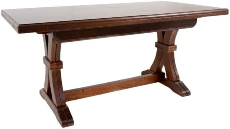MOBILI 2G - Tavolo Fratino Allungabile In Legno Tinta Noce Bassano Arte Povera 180x85 Sala e Taverna (485)