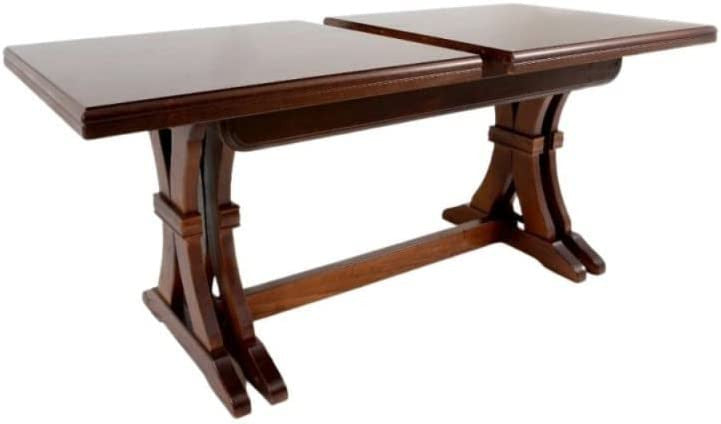 MOBILI 2G - Tavolo Fratino Allungabile In Legno Tinta Noce Bassano Arte Povera 180x85 Sala e Taverna (485)