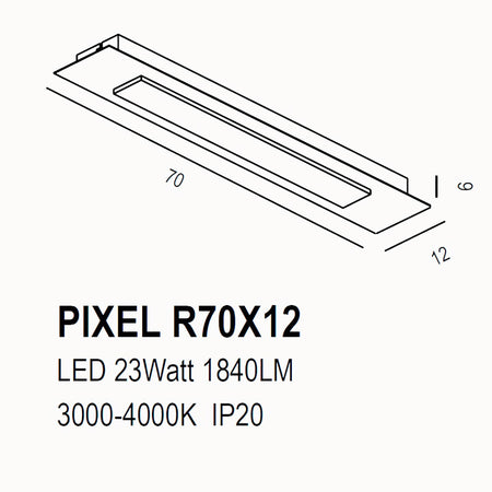 Plafoniera classica Promoingross PIXEL R70X12 CF LED metallo metacrilato switch lampada soffitto