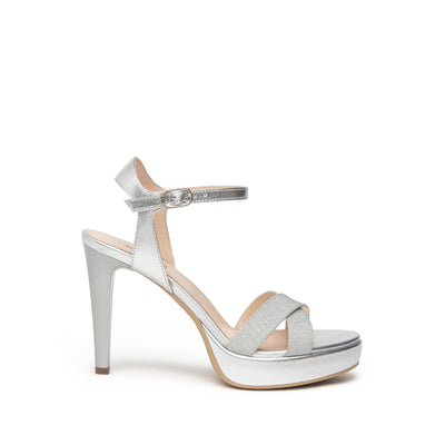 Nero Giardini sandalo microglitter argento E410102DE700 Donna