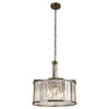 Lampadario Tondo Contemporaneo Victoria Acciaio Adjustable Vetro 5 Luci E27