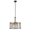 Lampadario Tondo Contemporaneo Victoria Acciaio Adjustable Vetro 5 Luci E27