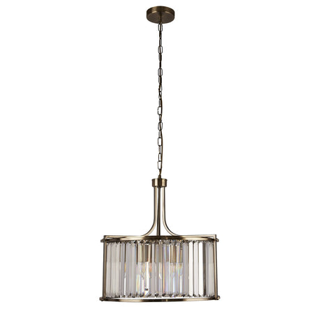 Lampadario Tondo Contemporaneo Victoria Acciaio Adjustable Vetro 5 Luci E27