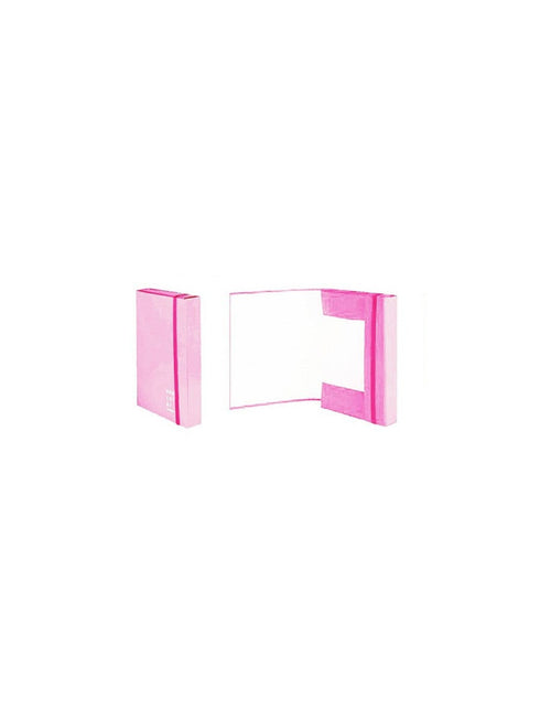 CARTELLA CON ELASTICO 3 LEMBI DORSO ROSA 3CM