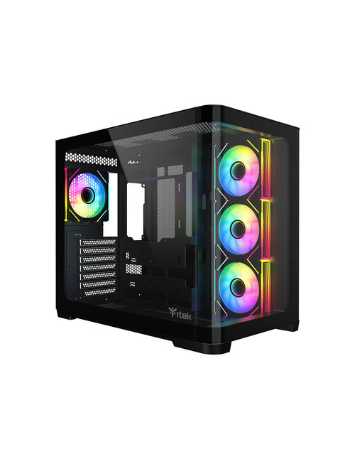 CASE GAMING DARK CAVE CURVED ITGCADCCB - NO ALIMENTATORE - DESIGN CURVO - NERO