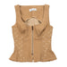 MARINE SERRE Moon Jacquard Twill Corset Top in Beige da donna