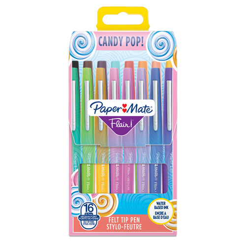 Astuccio 16 Colori Candy Pop Pennarello Flair Nylon Papermate