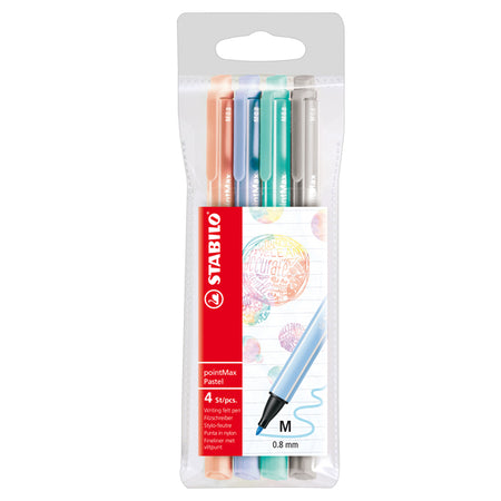 Astuccio 4 Pennarelli Point Max Punta 0,8Mm Colori Pastel Stabilo